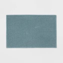 20"x30" Performance Plus Bath Rug Solid Aqua - Threshold™: Cotton, Woven, Low Pile, Machine Washable, OEKO-TEX Certified