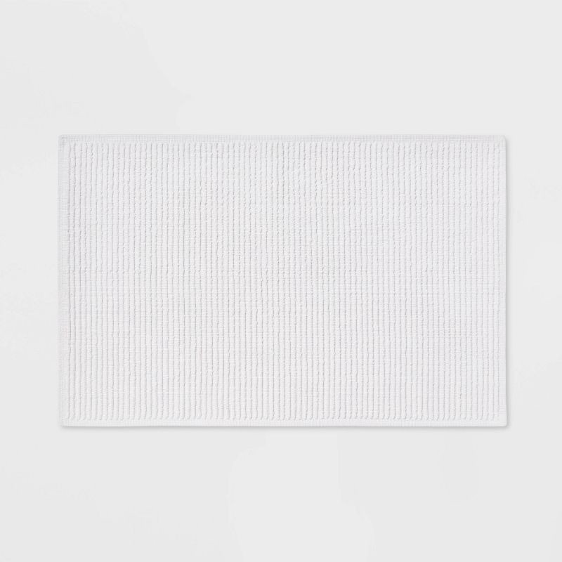 slide 1 of 3, 20"x30" Performance Plus Bath Rug Solid White - Threshold™, 1 ct