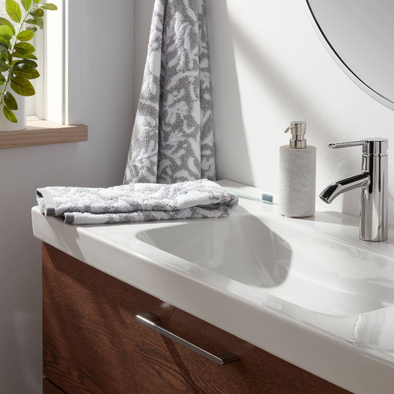 slide 2 of 4, Performance Plus Hand Towel Gray Floral - Threshold™, 1 ct