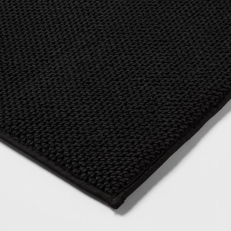 slide 3 of 4, 20"x34" Performance Plus Cotton Memory Foam Bath Rug Black - Threshold™: Woven, OEKO-TEX Certified, Machine Washable, 1 ct