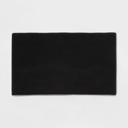 20"x34" Performance Plus Cotton Memory Foam Bath Rug Black - Threshold™: Woven, OEKO-TEX Certified, Machine Washable