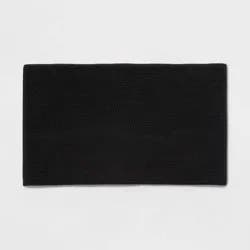 20"x34" Performance Plus Cotton Memory Foam Bath Rug Black - Threshold™: Woven, OEKO-TEX Certified, Machine Washable