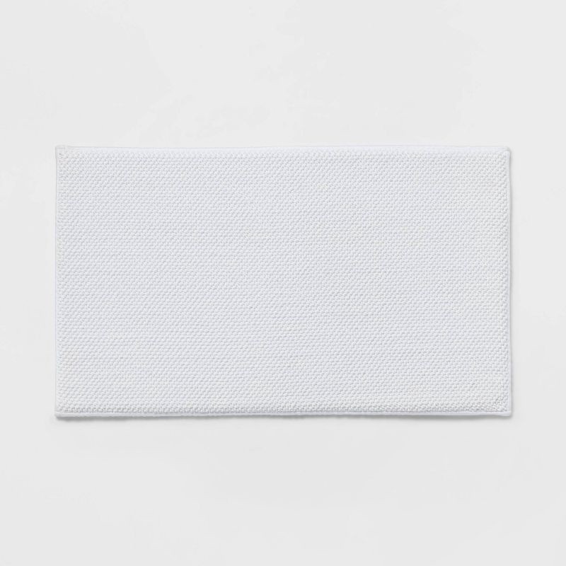 slide 1 of 4, 20"x34" Performance Plus Cotton Memory Foam Bath Rug White - Threshold™: OEKO-TEX Certified, Machine Washable, 1 ct