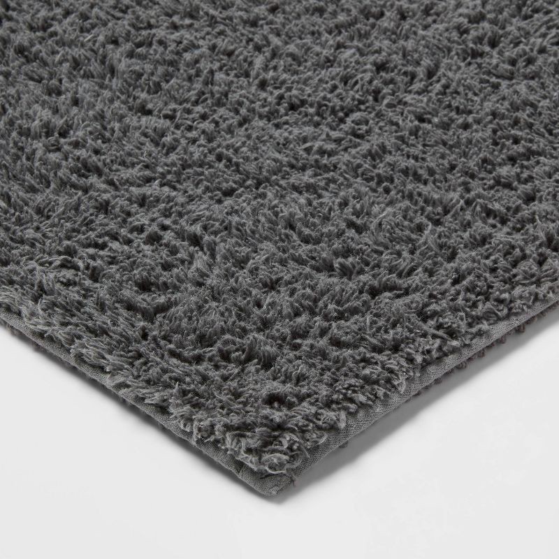 slide 3 of 4, 20"x34" Performance Plus Cotton Reversible Bath Rug/Runner Solid Dark Gray - Threshold™: Low Pile, Machine Washable, OEKO-TEX Certified, 1 ct