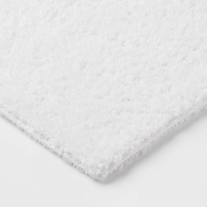 slide 3 of 4, 20"x34" Performance Plus Cotton Reversible Bath Rug/Runner White - Threshold™: Machine Washable, Tufted, Low Pile, OEKO-TEX Certified, 1 ct