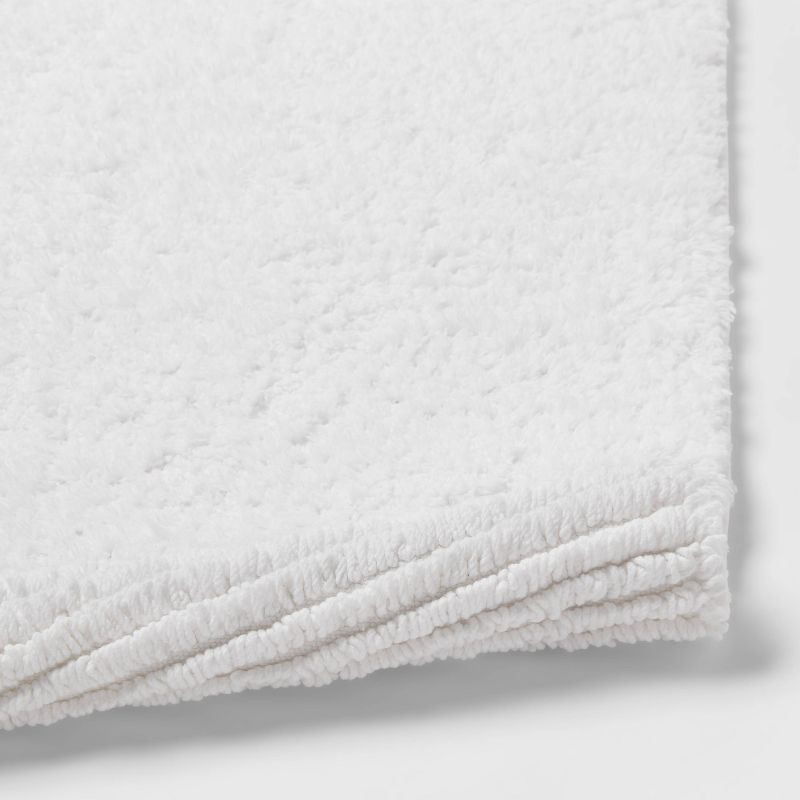 slide 4 of 4, 20"x34" Performance Plus Cotton Reversible Bath Rug/Runner White - Threshold™: Machine Washable, Tufted, Low Pile, OEKO-TEX Certified, 1 ct