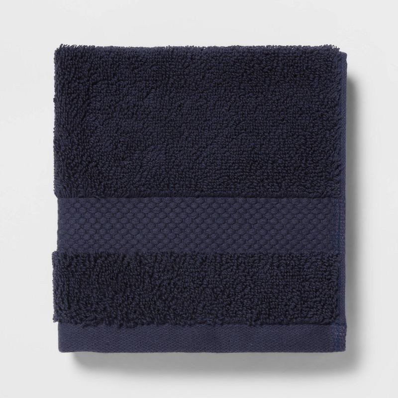 slide 3 of 4, 4pc Performance Plus Washcloths Navy - Threshold™: Heavyweight Cotton, Terry, Machine Washable, 4 ct