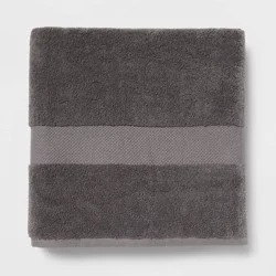 Performance Plus Oversized Bath Towel Dark Gray - Threshold™: 100% Cotton, Heavyweight Terry, Fade-Resistant