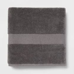 Performance Plus Oversized Bath Towel Dark Gray - Threshold™: 100% Cotton, Heavyweight Terry, Fade-Resistant