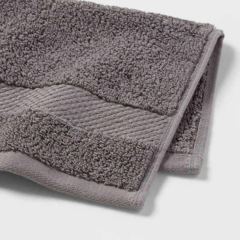 slide 4 of 4, 4pc Performance Plus Washcloths Dark Gray - Threshold™: Cotton Terry, Heavyweight 550-800 GSM, Fade-Resistant, 4 ct