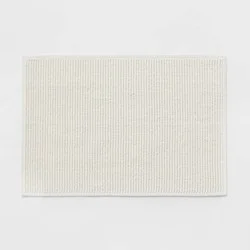 20"x30" Performance Plus Bath Rug Solid Cream - Threshold™: Woven Cotton, Low Pile, Machine Washable, OEKO-TEX Certified