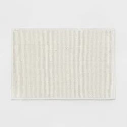 20"x30" Performance Plus Bath Rug Solid Cream - Threshold™: Woven Cotton, Low Pile, Machine Washable, OEKO-TEX Certified