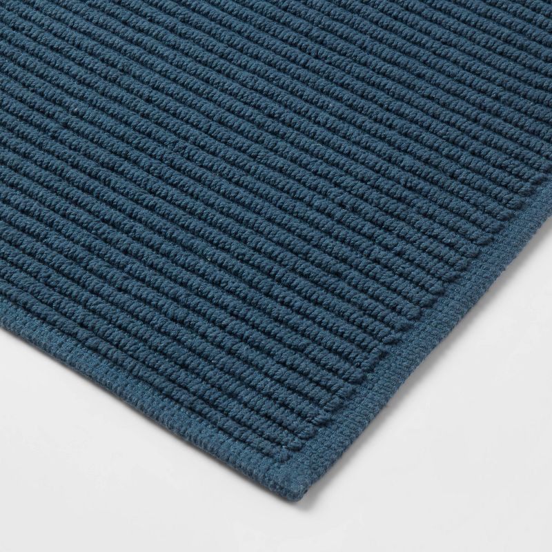 slide 3 of 4, 20"x30" Performance Plus Bath Rug Solid Turquoise - Threshold™: Cotton, Woven, Low Pile, Machine Washable, 1 ct