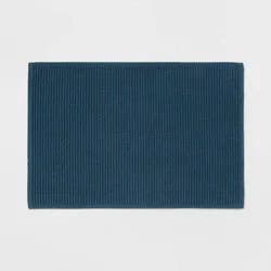 20"x30" Performance Plus Bath Rug Solid Turquoise - Threshold™: Cotton, Woven, Low Pile, Machine Washable