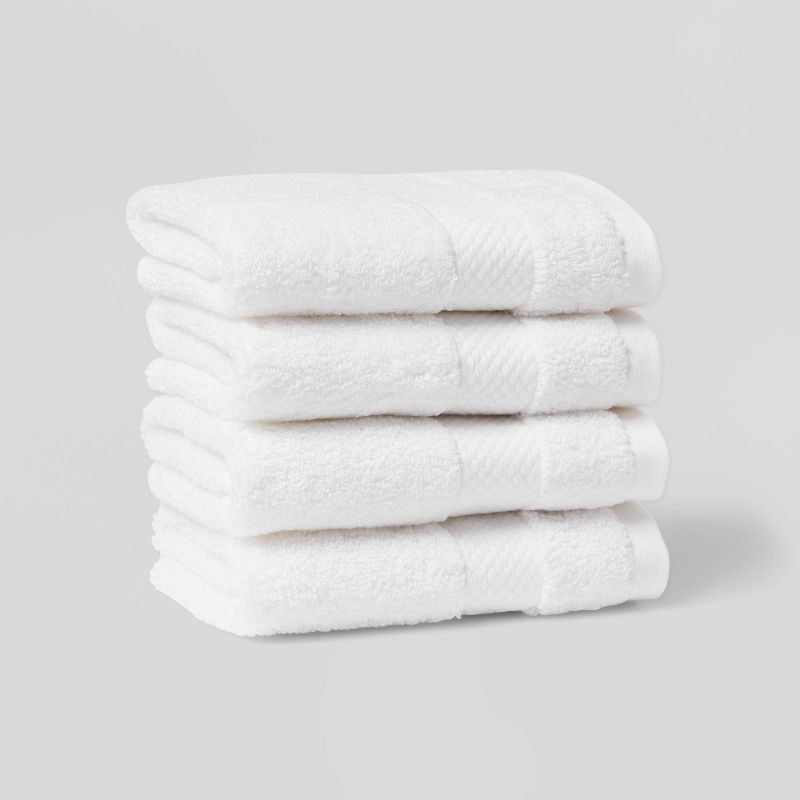 slide 1 of 4, 4pc Performance Plus Washcloths White - Threshold™: Heavyweight Cotton, Terry, OEKO-TEX Certified, 4 ct