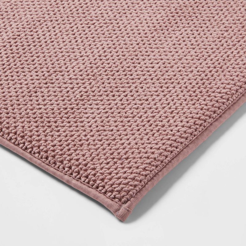 slide 3 of 4, 20"x34" Performance Plus Cotton Memory Foam Bath Rug Mauve - Threshold™: Machine Washable, Woven, OEKO-TEX Certified, 1 ct