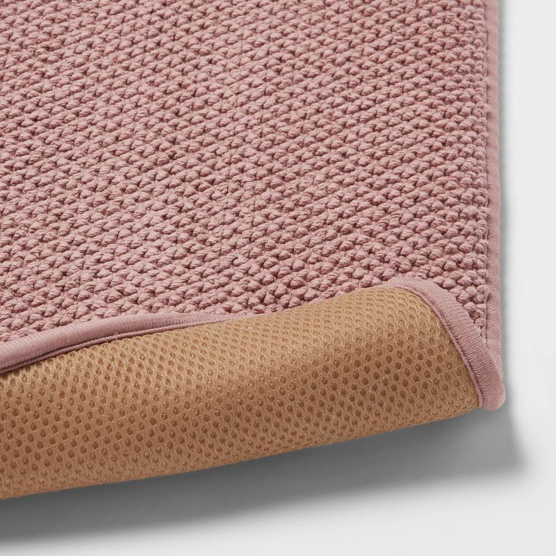 slide 4 of 4, 20"x34" Performance Plus Cotton Memory Foam Bath Rug Mauve - Threshold™: Machine Washable, Woven, OEKO-TEX Certified, 1 ct