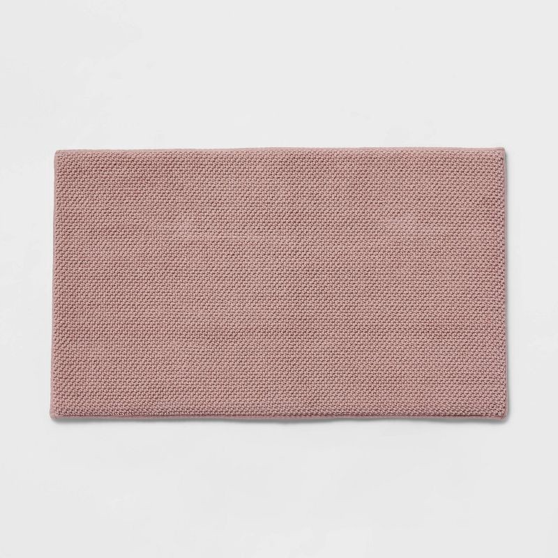 slide 1 of 4, 20"x34" Performance Plus Cotton Memory Foam Bath Rug Mauve - Threshold™: Machine Washable, Woven, OEKO-TEX Certified, 1 ct