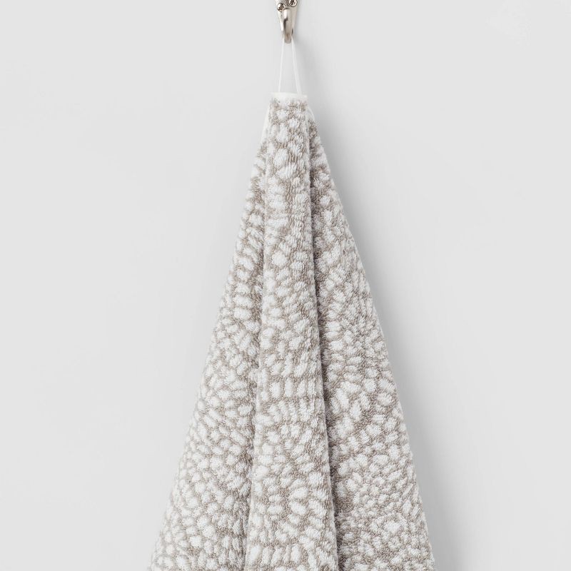 slide 5 of 5, Performance Plus Bath Towel Gray Geo - Threshold™: 100% Cotton, Jacquard Terry, Fade-Resistant, OEKO-TEX Certified, 1 ct