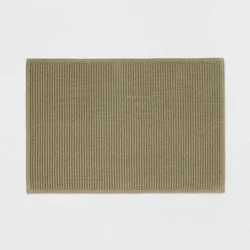 20"x30" Performance Plus Bath Rug Solid Light Green - Threshold™: Cotton, Woven, Low Pile, Machine Washable, OEKO-TEX Certified