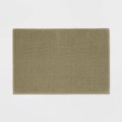 20"x30" Performance Plus Bath Rug Solid Light Green - Threshold™: Cotton, Woven, Low Pile, Machine Washable, OEKO-TEX Certified