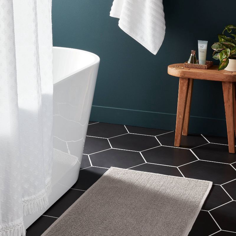 slide 2 of 4, 20"x30" Performance Plus Bath Rug Solid Light Gray - Threshold™, 1 ct