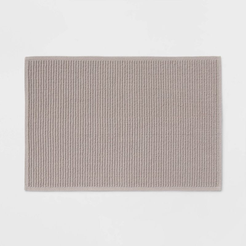 slide 1 of 4, 20"x30" Performance Plus Bath Rug Solid Light Gray - Threshold™, 1 ct