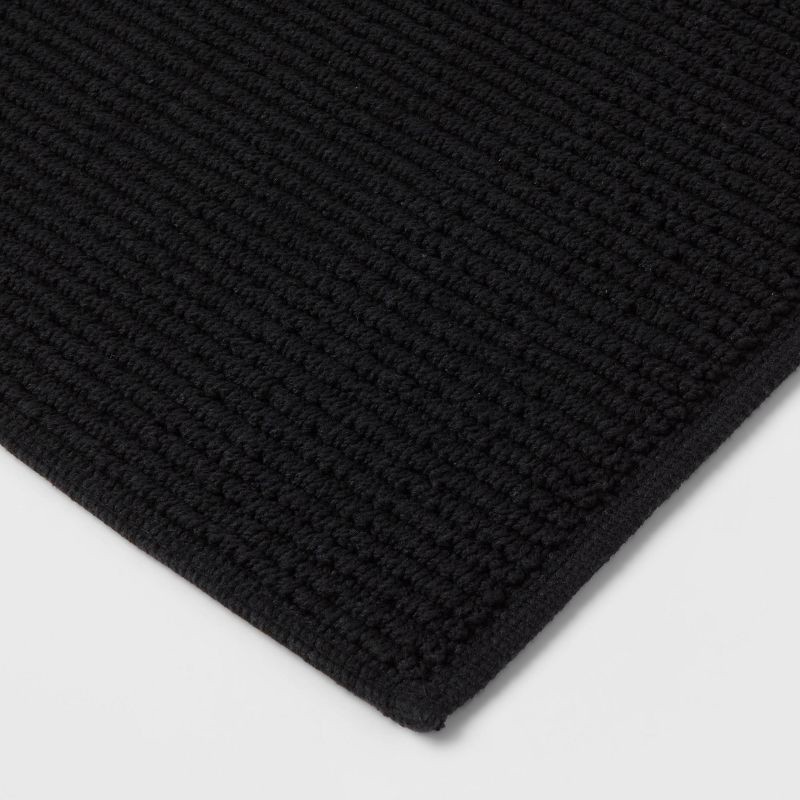 slide 3 of 4, 20"x30" Performance Plus Bath Rug Solid Black - Threshold™: Cotton, Woven, Low Pile, Machine Washable, OEKO-TEX Certified, 1 ct