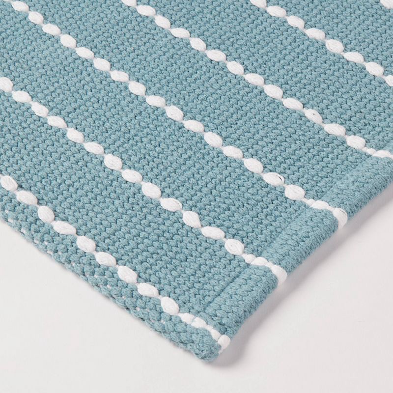 slide 3 of 4, 20"x30" Performance Plus Bath Rug Striped Aqua - Threshold™, 1 ct