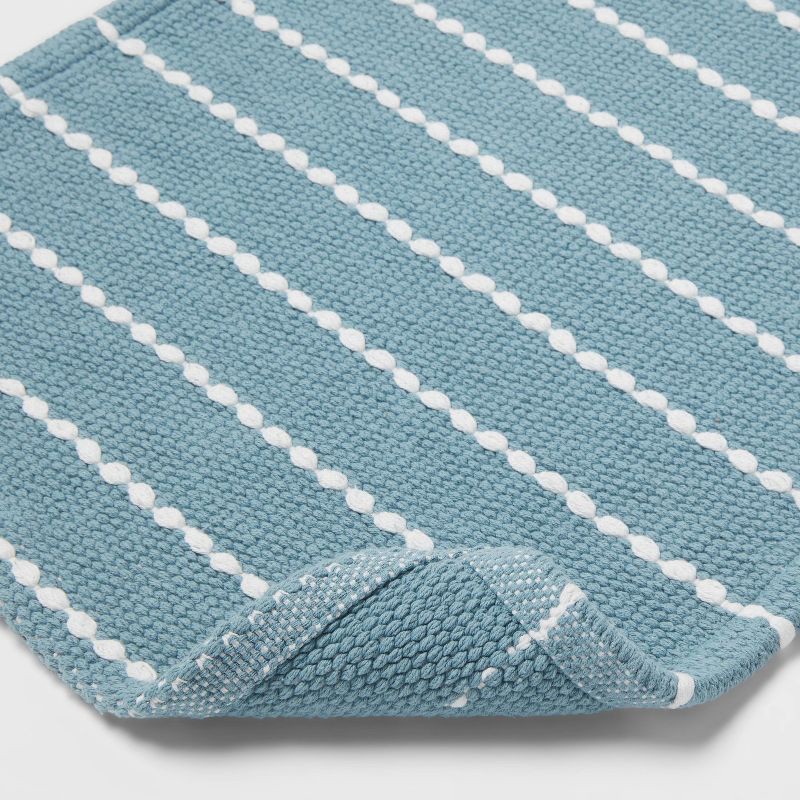 slide 4 of 4, 20"x30" Performance Plus Bath Rug Striped Aqua - Threshold™, 1 ct