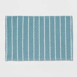 20"x30" Performance Plus Bath Rug Striped Aqua - Threshold™
