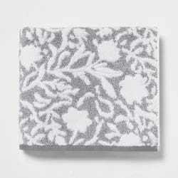Performance Plus Bath Towel Gray Floral - Threshold™: Heavyweight Cotton, Jacquard Terry, OEKO-TEX Certified