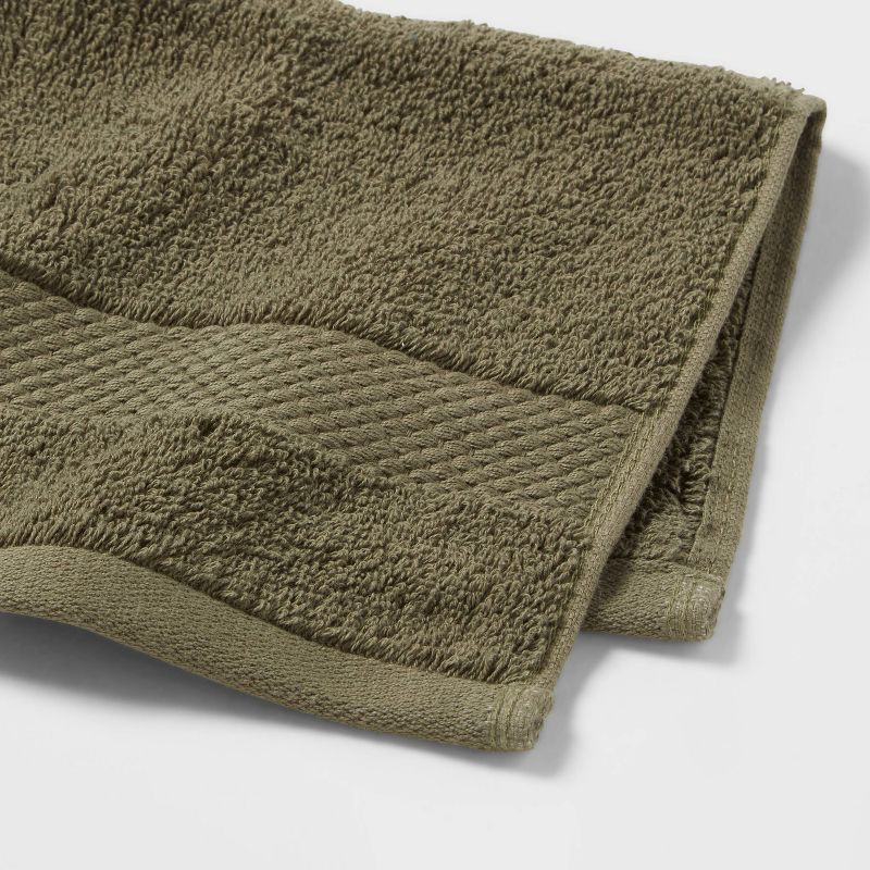 slide 4 of 4, 4pc Performance Plus Washcloths Dark Green - Threshold™: Heavyweight Cotton, Terry, Fade-Resistant, 4 ct