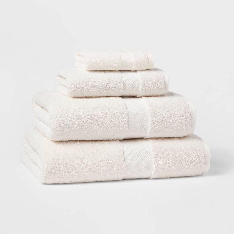slide 4 of 5, Performance Plus Bath Towel Cream - Threshold™: Heavyweight Cotton, Fade-Resistant, OEKO-TEX Certified, 1 ct