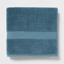 Performance Plus Bath Towel Turquoise - Threshold™: Heavyweight Cotton, Fade-Resistant, OEKO-TEX Certified