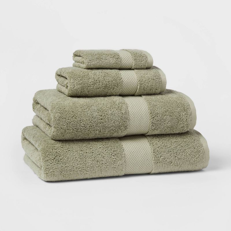 slide 4 of 5, Performance Plus Bath Towel Light Green - Threshold™: Heavyweight Cotton, Fade-Resistant, OEKO-TEX Certified, 1 ct