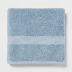 Performance Plus Bath Towel Light Blue - Threshold™: Heavyweight Cotton, Fade-Resistant, OEKO-TEX Certified
