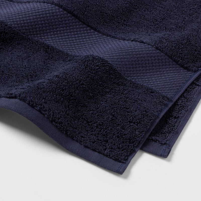 slide 3 of 5, Performance Plus Bath Towel Navy - Threshold™: 100% Cotton, Heavyweight 550-800 GSM, Machine Washable, Fade-Resistant, 1 ct