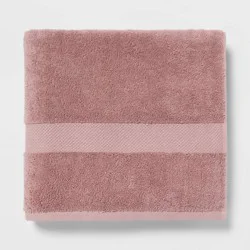 Performance Plus Bath Towel Mauve - Threshold™: Heavyweight Cotton, Fade-Resistant, OEKO-TEX Certified