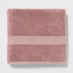 Performance Plus Bath Towel Mauve - Threshold™: Heavyweight Cotton, Fade-Resistant, OEKO-TEX Certified