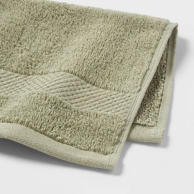 slide 4 of 4, 4pc Performance Plus Washcloths Light Green - Threshold™: Cotton Terry, Fade-Resistant, Machine Washable, 4 ct
