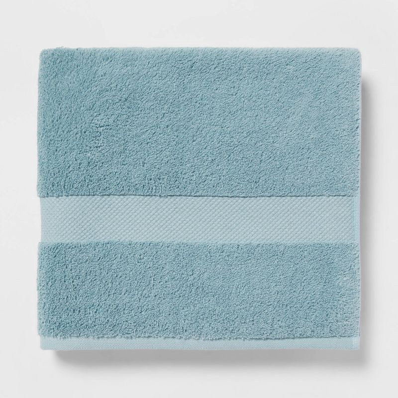 slide 1 of 5, Performance Plus Bath Towel Aqua - Threshold™: Heavyweight Cotton, Fade-Resistant, OEKO-TEX Certified, 1 ct