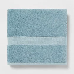 Performance Plus Bath Towel Aqua - Threshold™: Heavyweight Cotton, Fade-Resistant, OEKO-TEX Certified