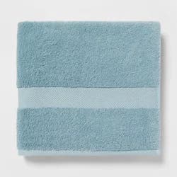 Performance Plus Bath Towel Aqua - Threshold™: Heavyweight Cotton, Fade-Resistant, OEKO-TEX Certified