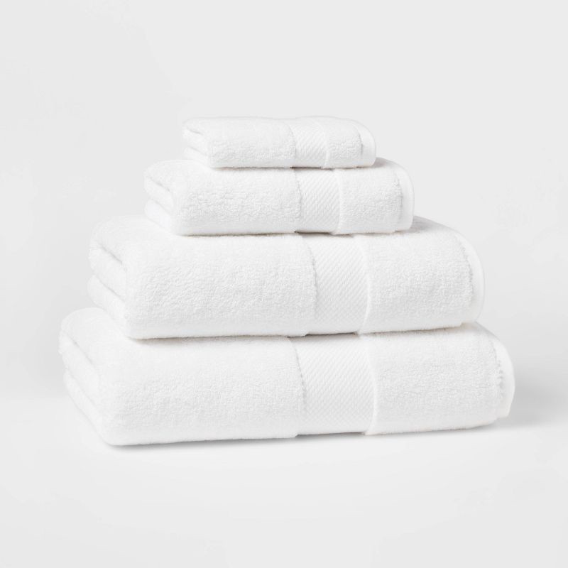 slide 4 of 5, Performance Plus Bath Towel White - Threshold™: Heavyweight Cotton, Fade-Resistant, OEKO-TEX Certified, 1 ct