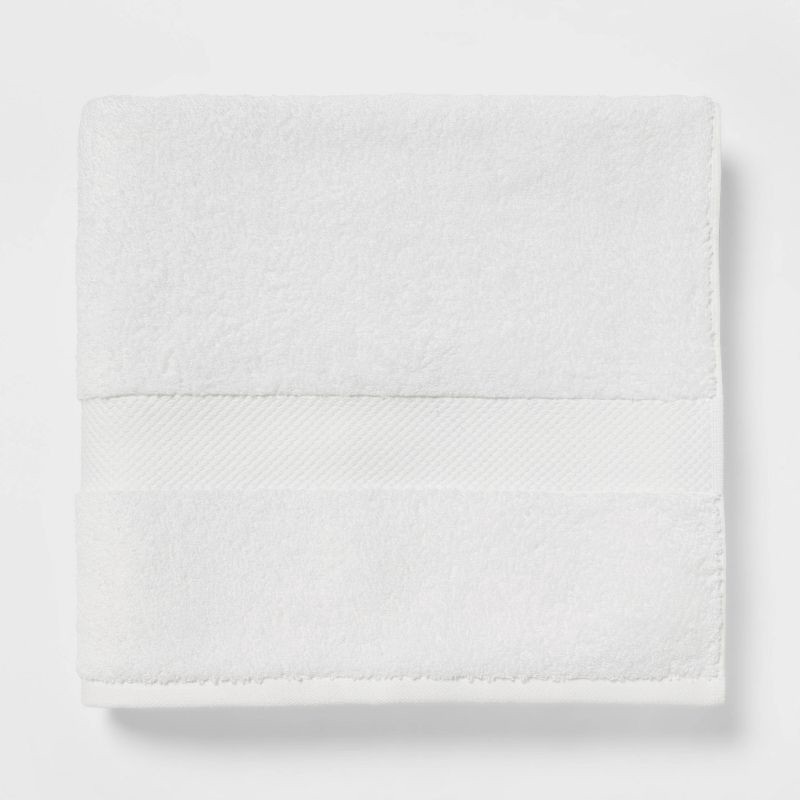 slide 1 of 5, Performance Plus Bath Towel White - Threshold™: Heavyweight Cotton, Fade-Resistant, OEKO-TEX Certified, 1 ct