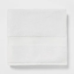 Performance Plus Bath Towel White - Threshold™: Heavyweight Cotton, Fade-Resistant, OEKO-TEX Certified