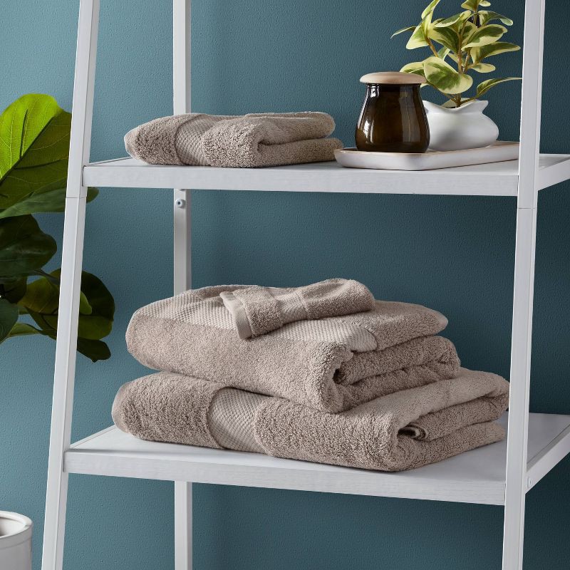 slide 2 of 5, Performance Plus Bath Towel Light Gray - Threshold™: Heavyweight Cotton, Fade-Resistant, OEKO-TEX Certified, 1 ct