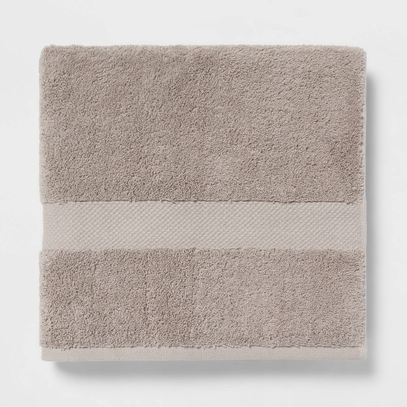 slide 1 of 5, Performance Plus Bath Towel Light Gray - Threshold™: Heavyweight Cotton, Fade-Resistant, OEKO-TEX Certified, 1 ct