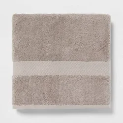 Performance Plus Bath Towel Light Gray - Threshold™: Heavyweight Cotton, Fade-Resistant, OEKO-TEX Certified